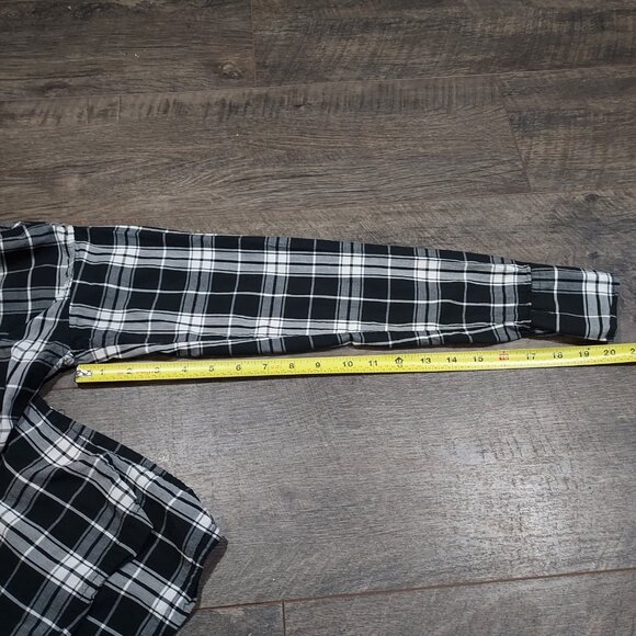 Abercrombie Fitch Women XS Black White Plaid Long Sleeve Button Shirt Western - Picture 8 of 9